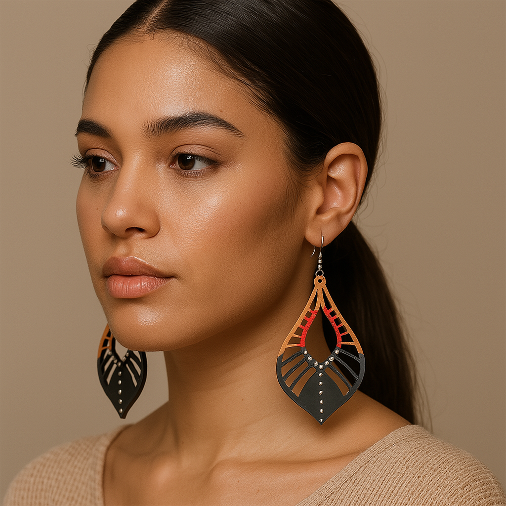 Judah Teardrop Wood Earrings – Tribal Collection