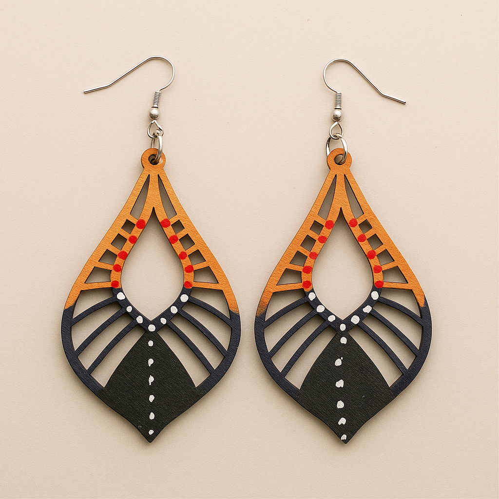 Judah Teardrop Wood Earrings – Tribal Collection