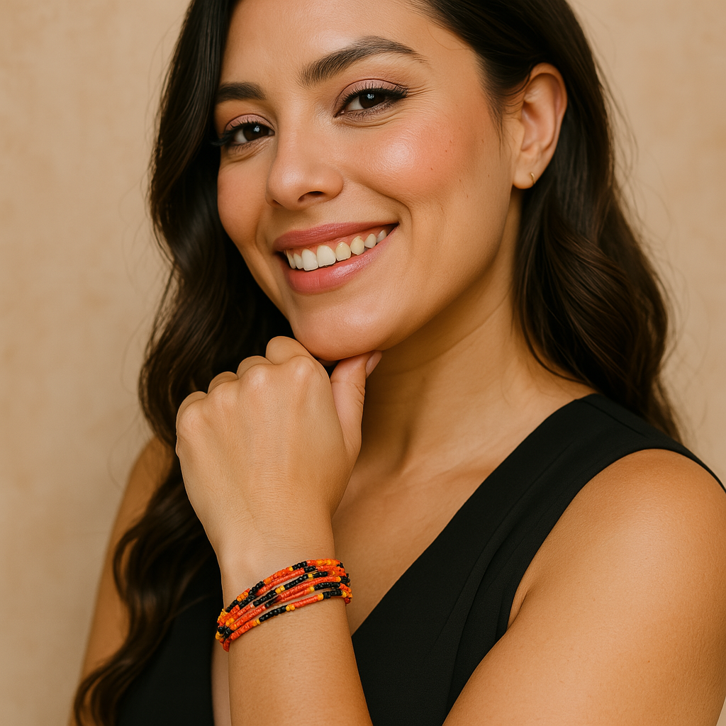 Fire Dance Beaded Bracelet – Handmade African Inspired Jewelry