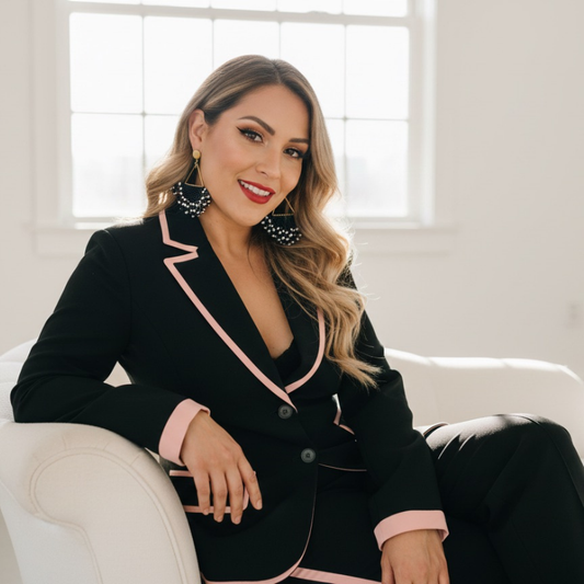 Command Fringe Earrings – Black & White Beaded Statement