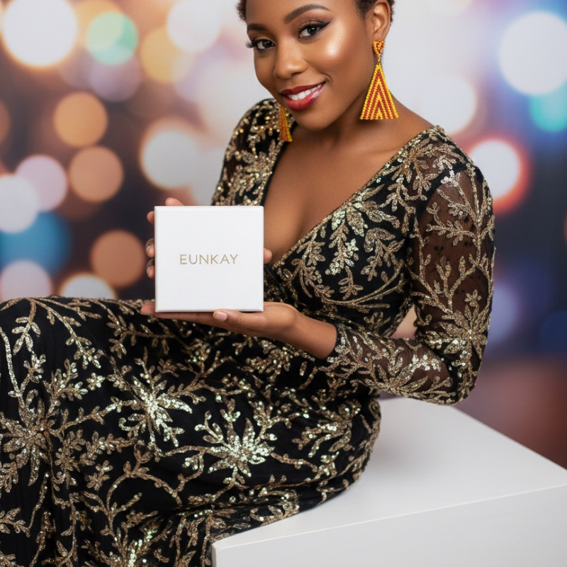 Solar Ember Triangle Earrings – Red & Yellow Beaded Statement