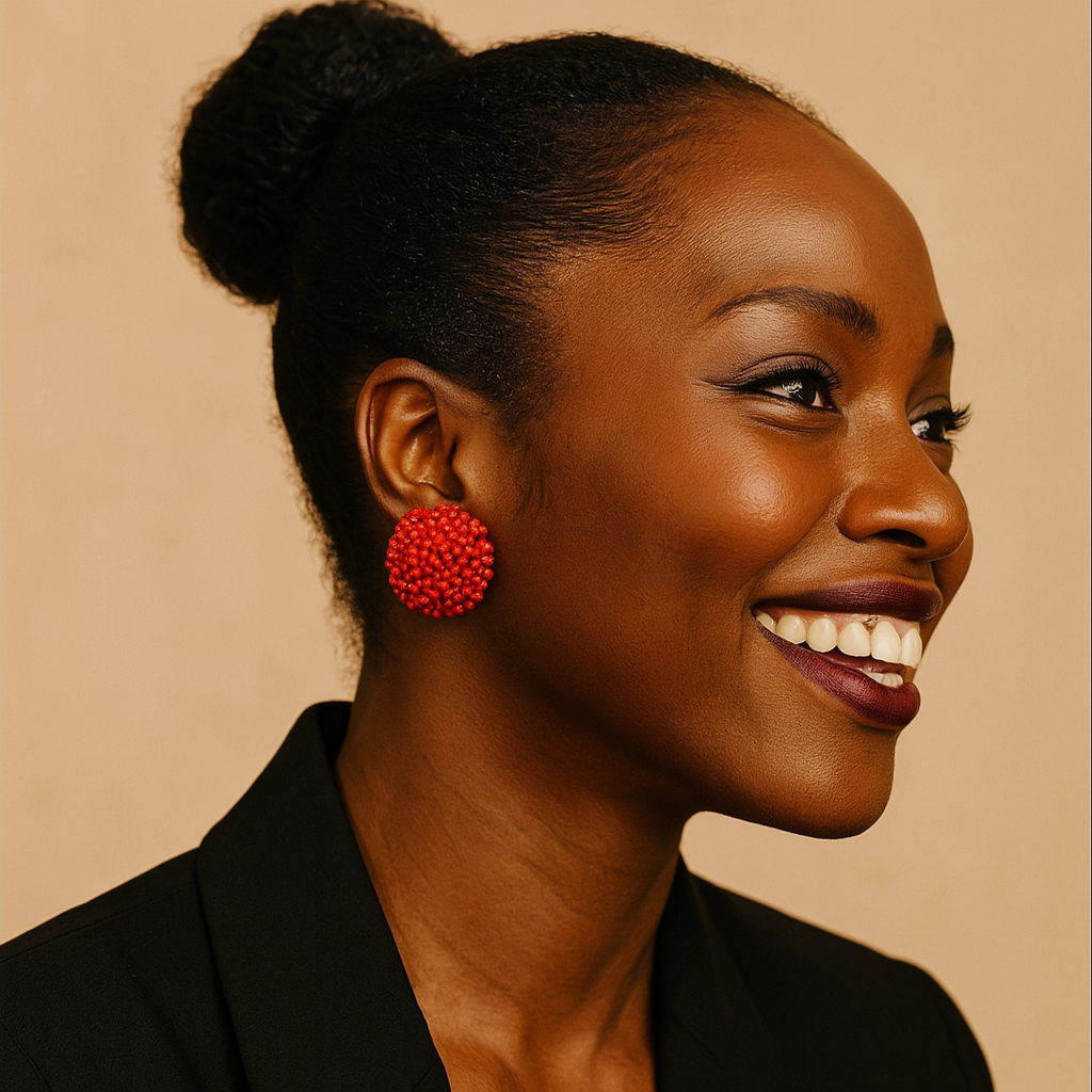 Scarlet Elegant Cluster Earrings