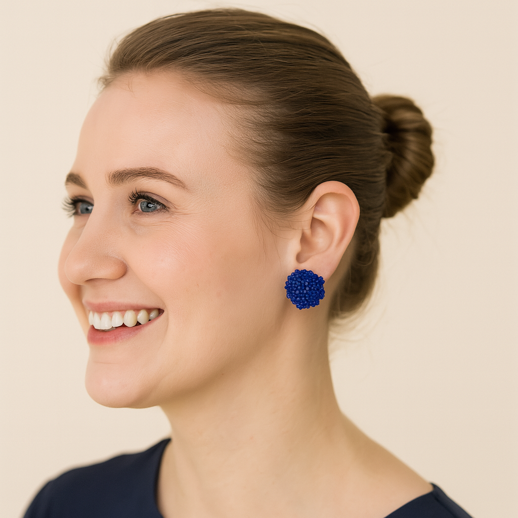 Sapphire Whisper Cluster Earrings