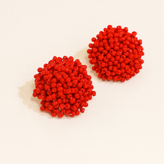 Scarlet Elegant Cluster Earrings