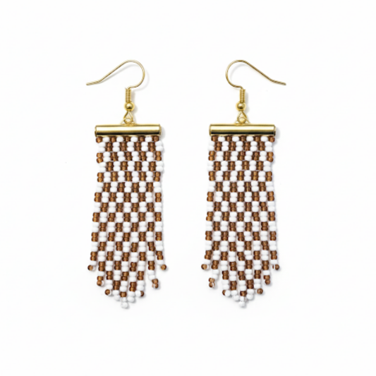 Raz Earrings – Topaz & White Fringe Elegance from the Adorn Collection